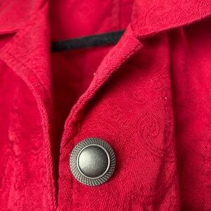 Red Blazer Button Down Jacket, Christopher and Banks, Size Medium